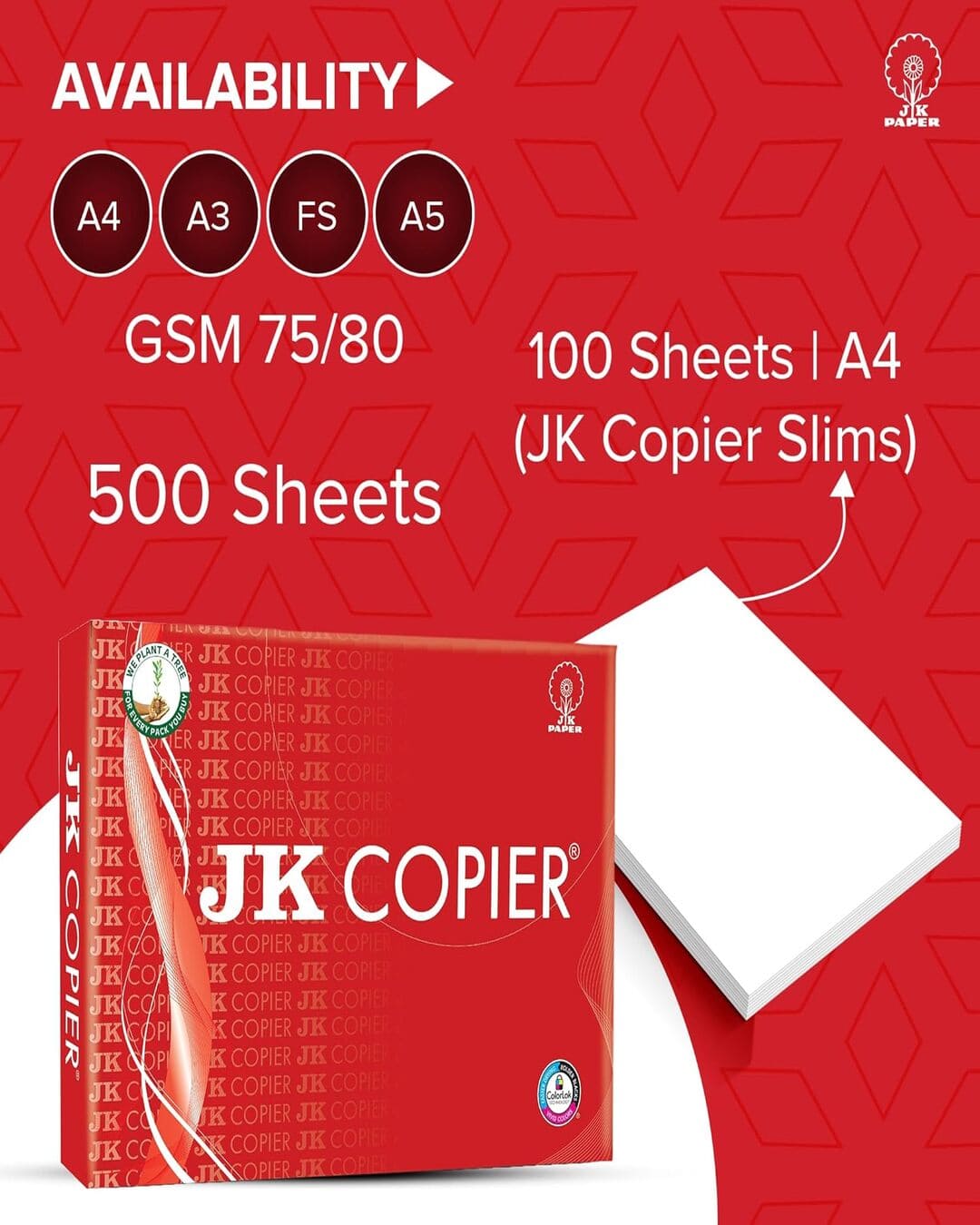 JK Copier | 75 GSM | A4 | 1 Ream (500 Sheets) - versoz.com