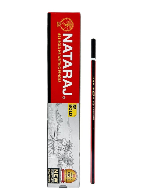 Nataraj Writing Pencils | 621 Bold HB | 10 Pencils, 1 Sharpener, 1 Eraser - versoz.com