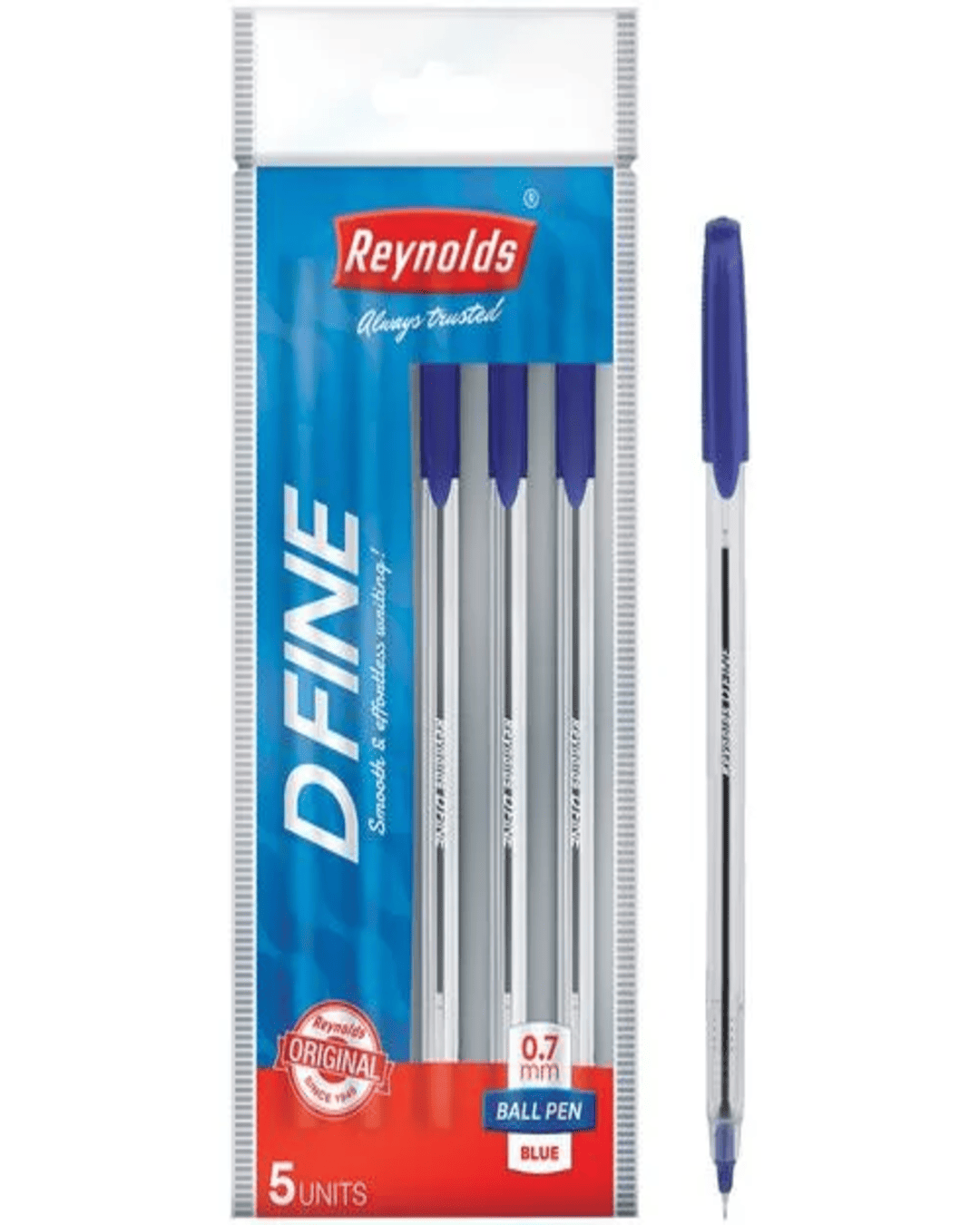 Reynolds DFINE Ball Pen 0.7 mm | Set of 5 | Blue - versoz.com