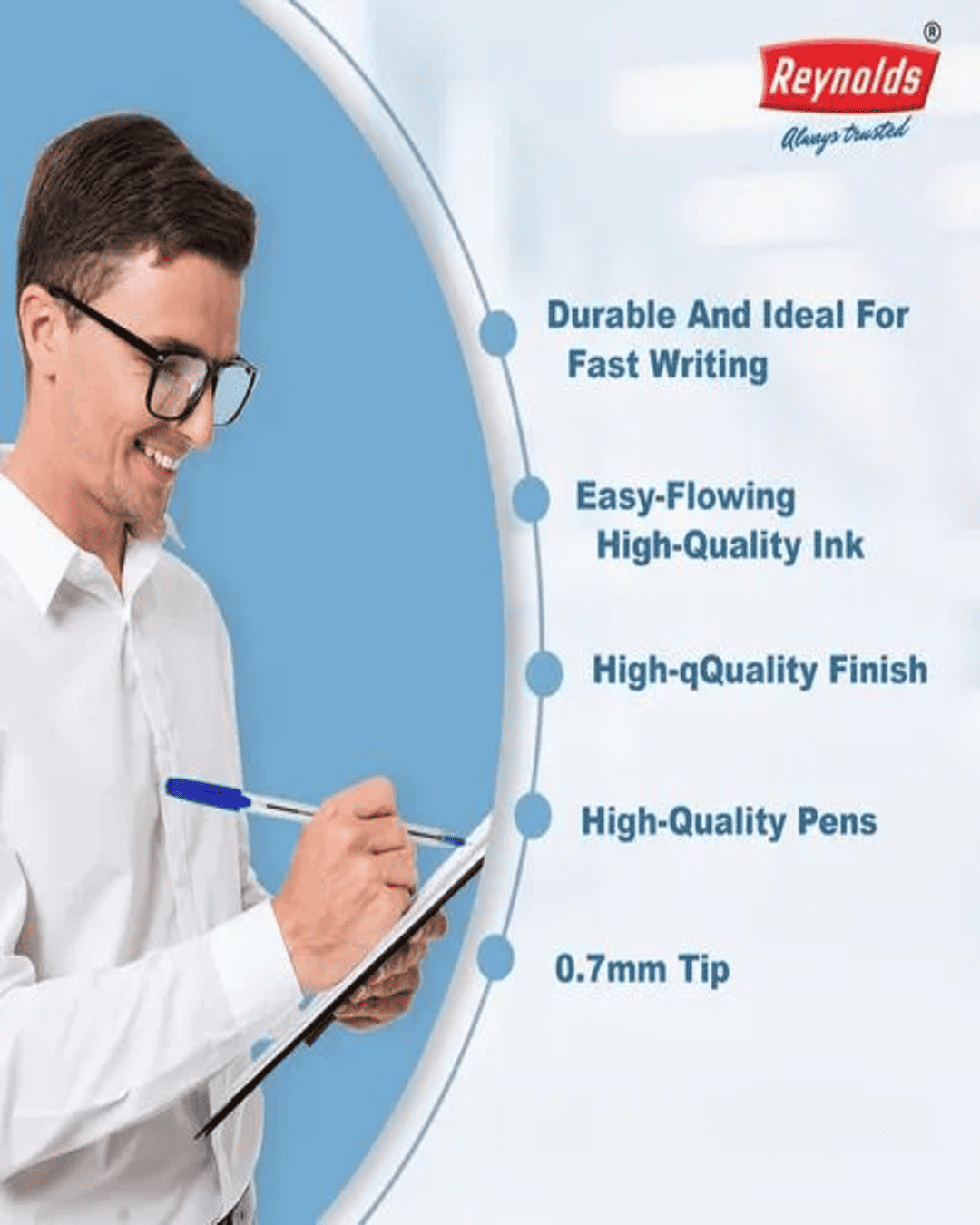 Reynolds DFINE Ball Pen 0.7 mm | Set of 5 | Blue - versoz.com