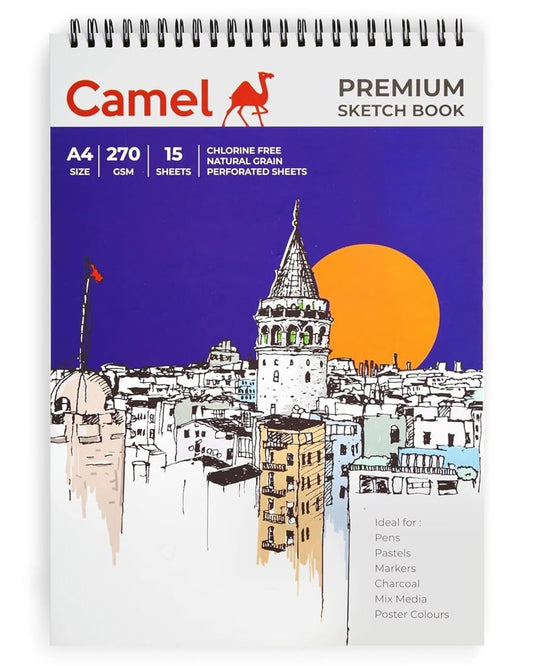 Camel Premium Sketch Book | A4 | 270 GSM | 15 Sheets - versoz.com