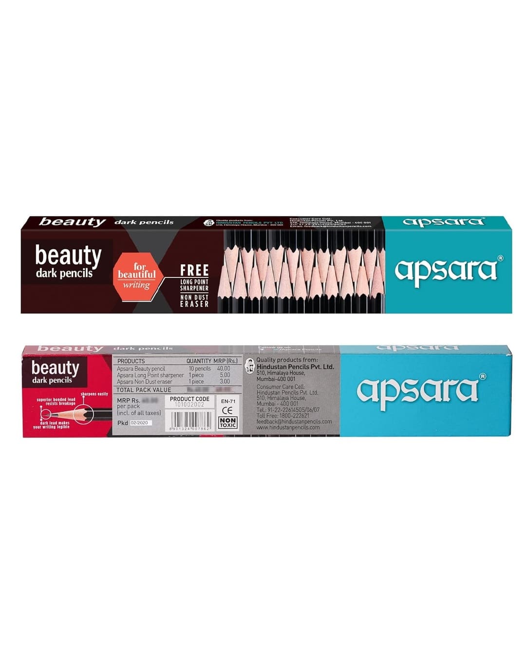 Apsara Beauty Pencils | Dark | 10 Pencils, 1 Sharpener, 1 Eraser - versoz.com