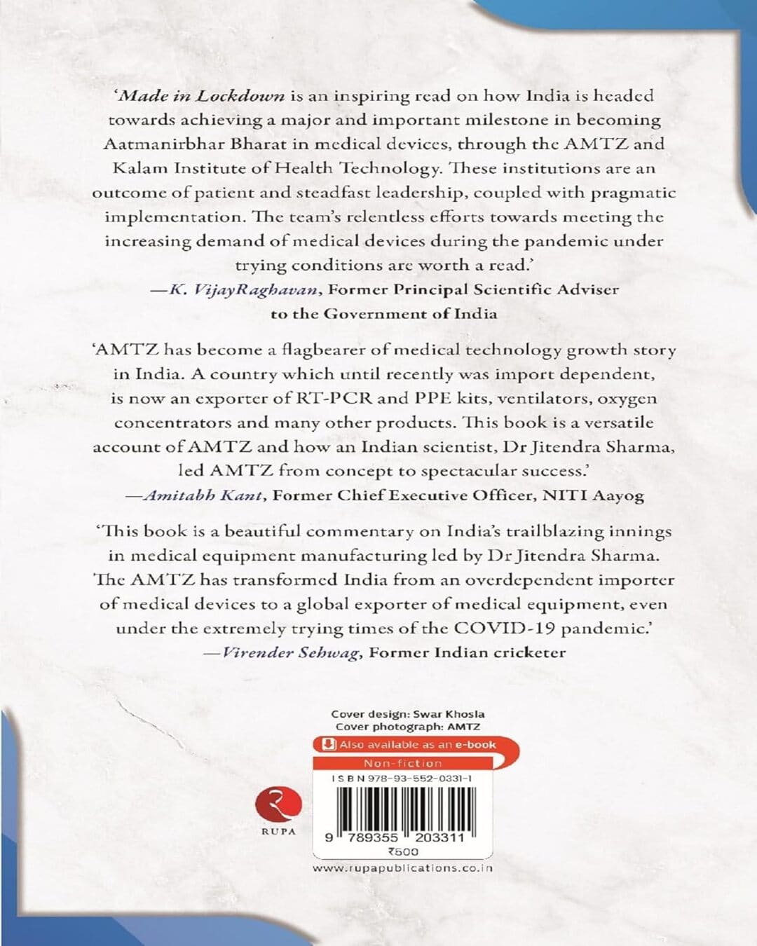 Made In Lockdown: India’s Medtech Growth Powered By AMTZ by Jitendra Sharma [Hardcover