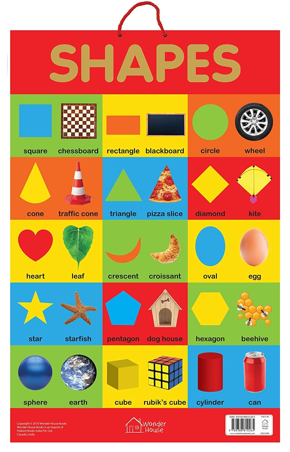 Shapes - Early Learning Educational Posters For Children: Perfect For Kindergarten, Nursery and Home by Wonder House Books - versoz.com