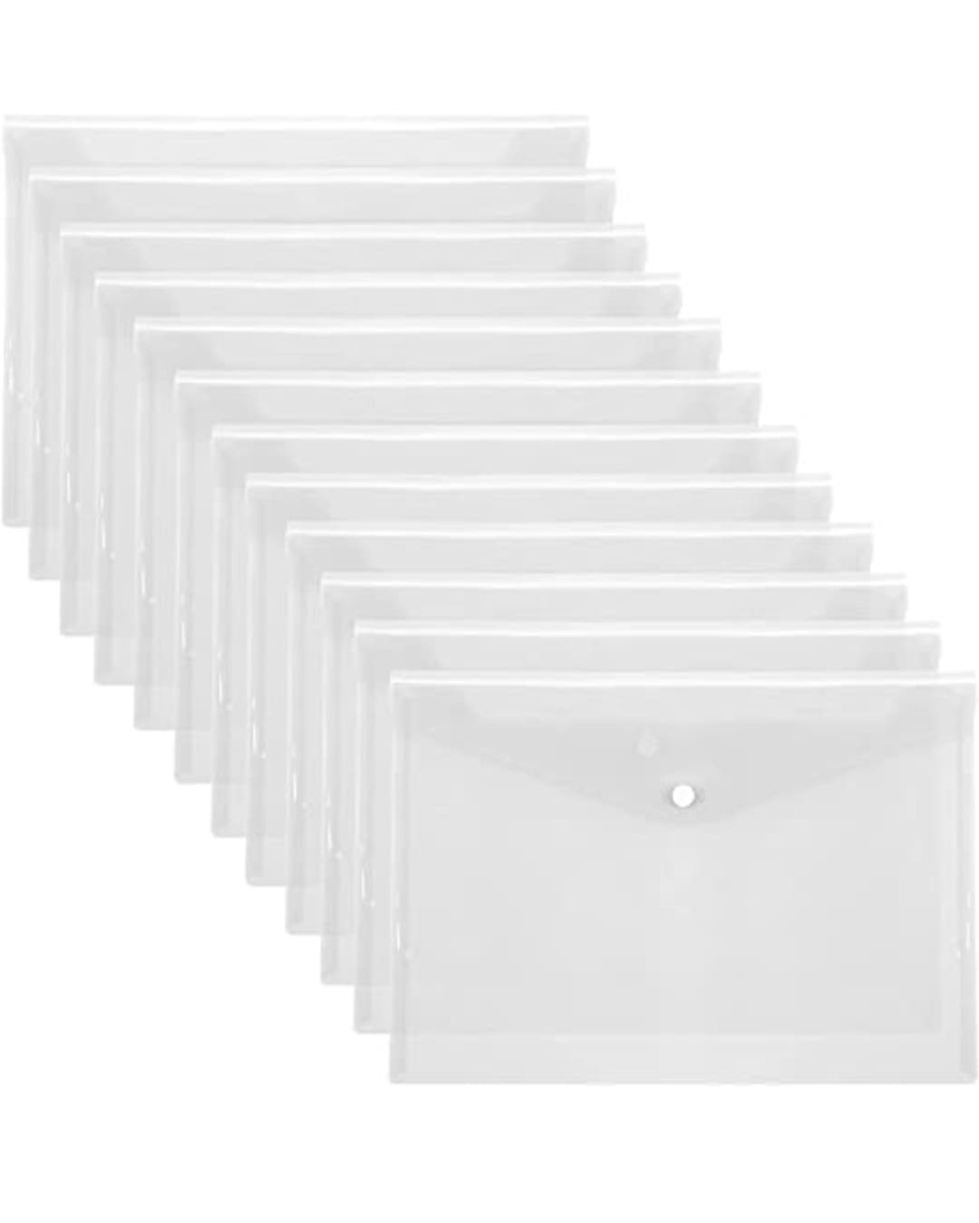Transparent Plastic Documents Organizer Folder File | Snap Button Closure | A4 - versoz.com