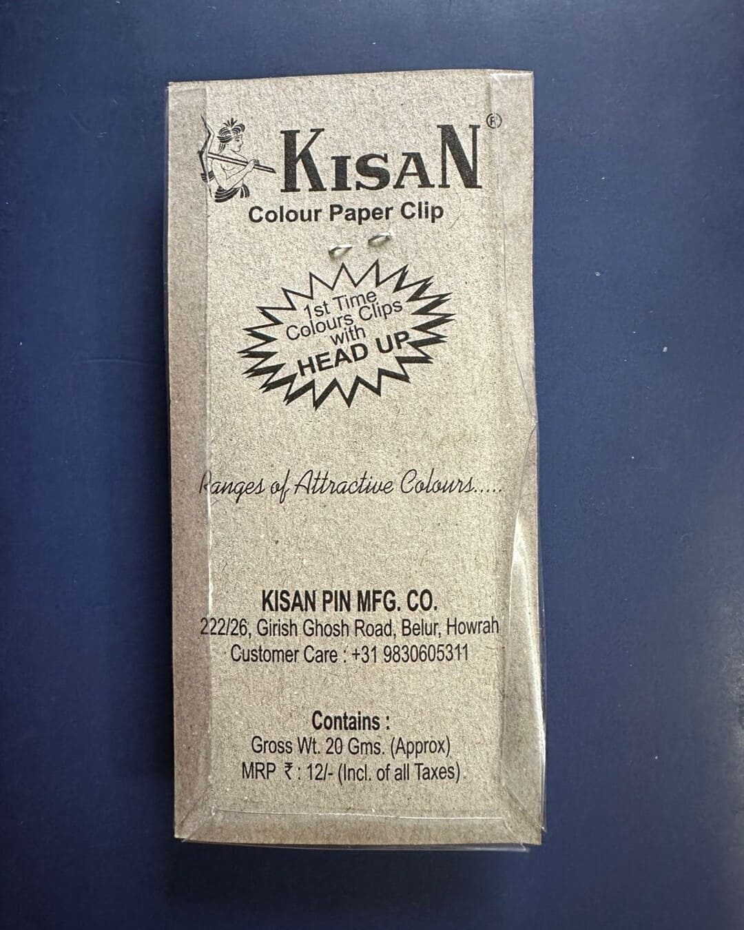 Kisan Colour Paper Clip | Multi Coloured U Gem Clip | 28 cm - versoz.com