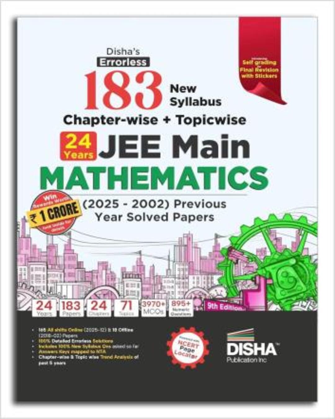 Disha's Errorless 183 Chapterwise + Topicwise 24 Years JEE Main Mathematics (2025-2002) - versoz.com