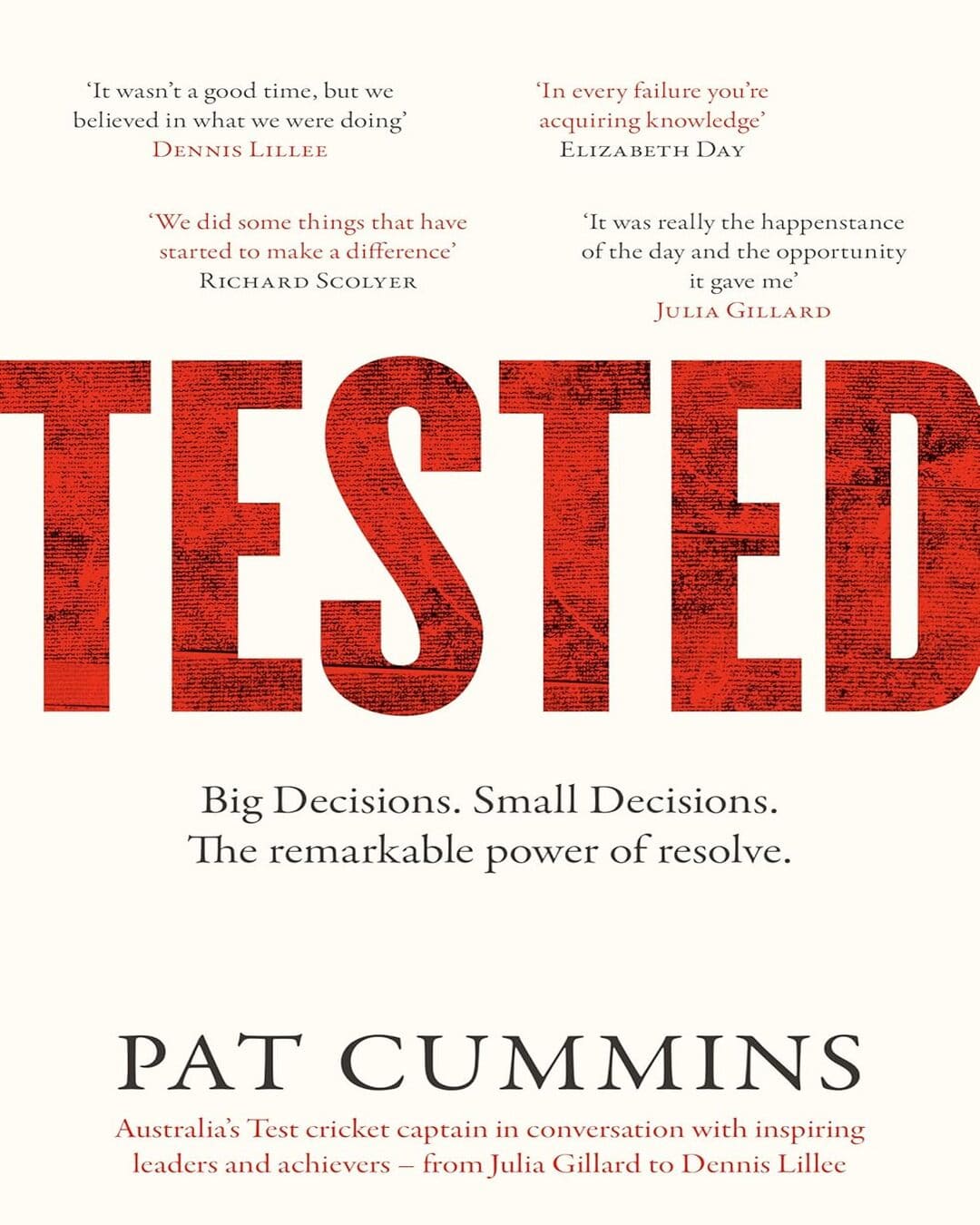 Tested : The Remarkable Power of Resolve by Pat Cummins [Paperback] - versoz.com