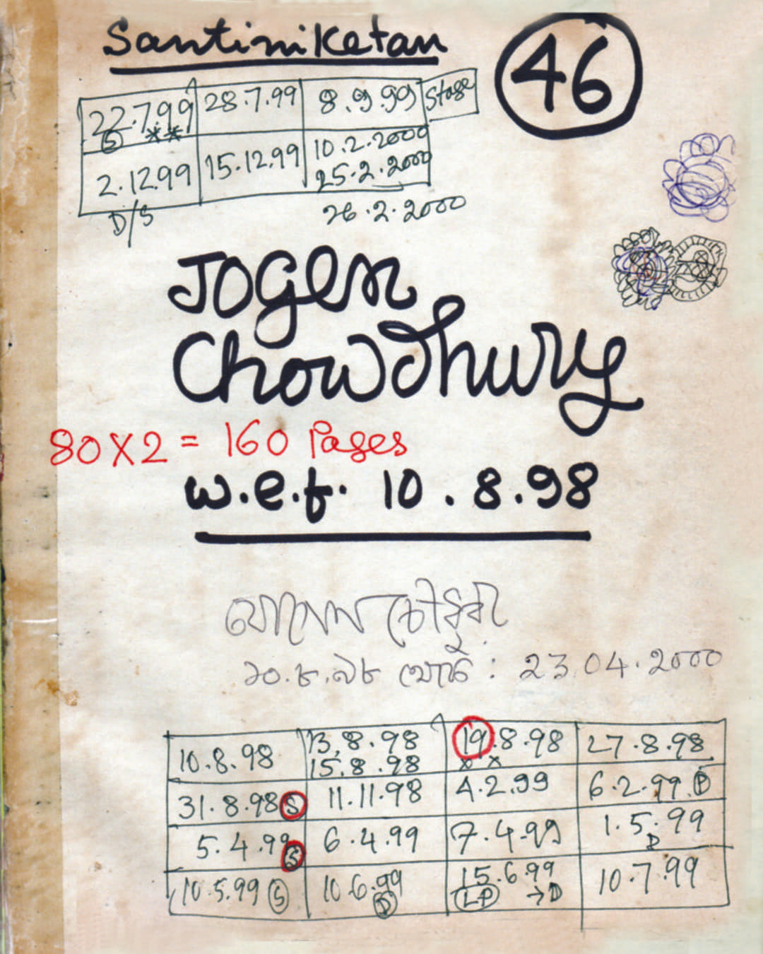 46 Number : 1998-2000 by Jogen Chowdhury [Hardcover]