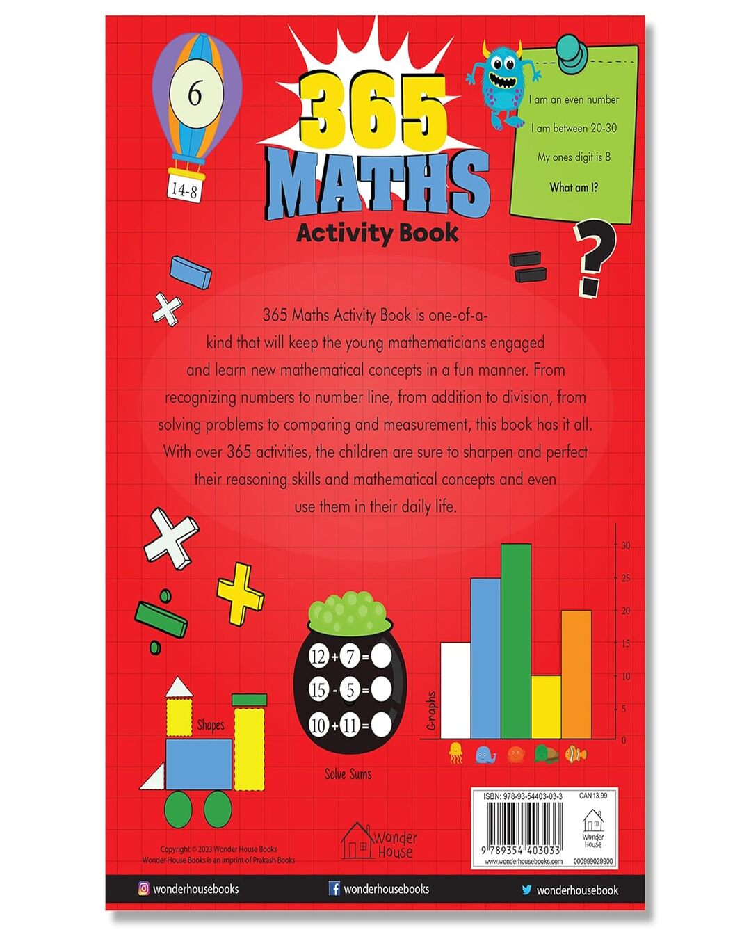365 Maths Activity BookÂ For Kids: Age 5+ by Wonder House Books [Paperback]