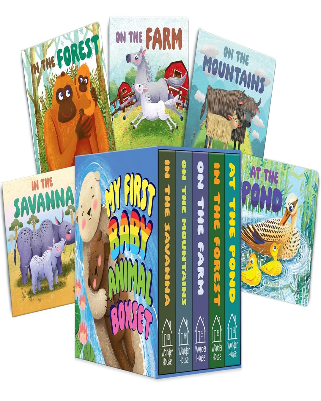 My First Baby Animal: Boxed Set of 5 Board Books (On the Pond | In the Forest | On the Farm | On the Mountains | In the Savanna) [Board Book]