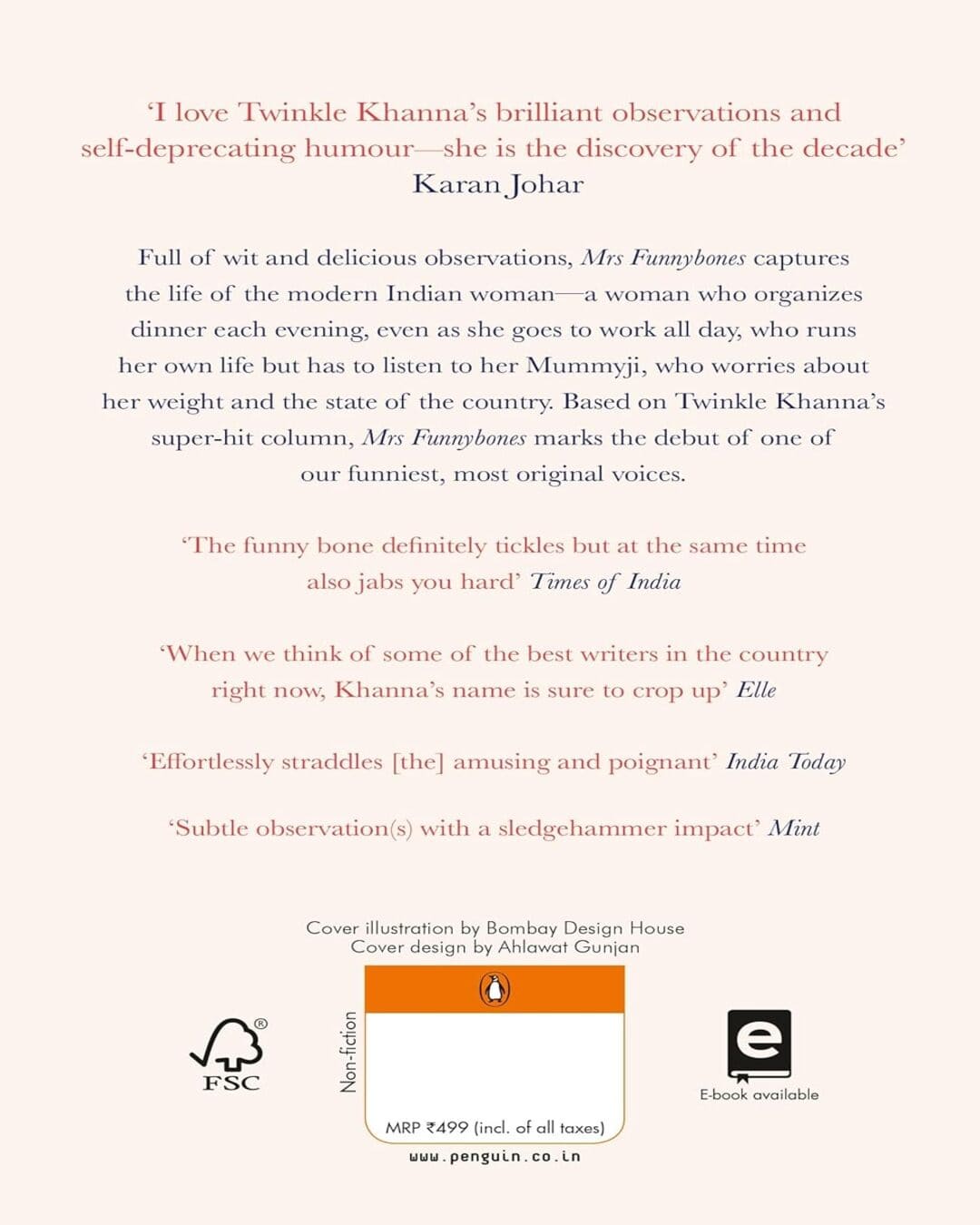 Mrs Funnybones (10th Anniversary Edition) by Twinkle Khanna [Hardcover]