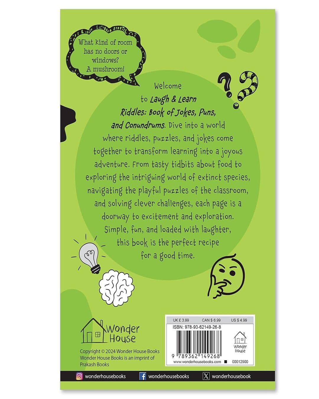 Laugh And Learn Riddles Book Of Jokes, Puns, And Conundrums by Wonder House Books [Paperback]