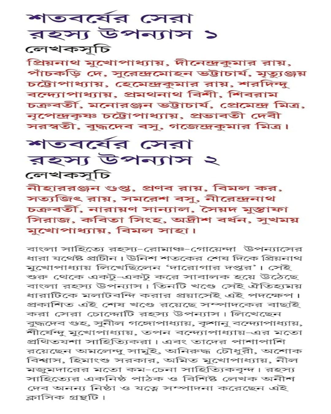 Satabarsher Sera Rahasya Upanyas : Vol 3 by Various [Hardcover] - versoz.com