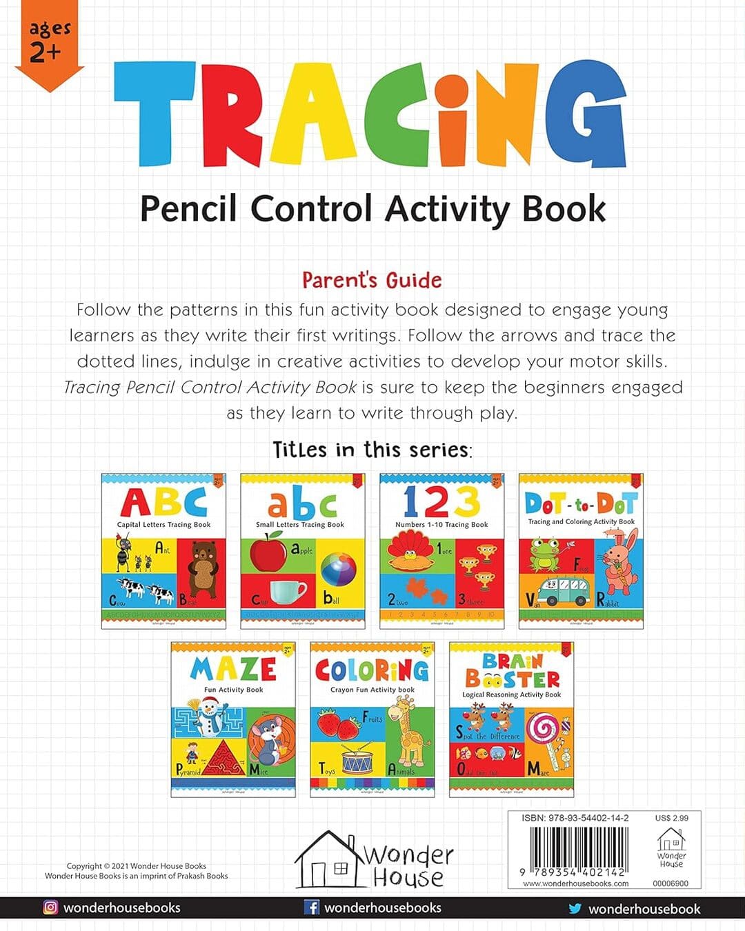 Preschool Activity Book: Tracing - Pencil Control Activity Book For Kids by Wonder House Books [Paperback]