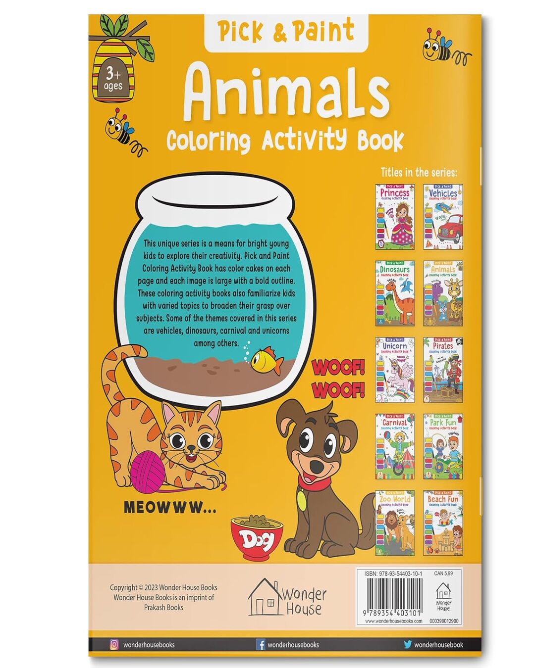 Pick and Paint Coloring Activity Book For Kids: Animals by Wonder House Books [Paperback]