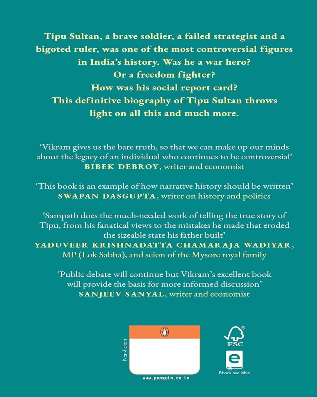 Tipu Sultan : The Saga of Mysore's Interregnum (1760–1799) by Vikram Sampath [Hardcover] - versoz.com