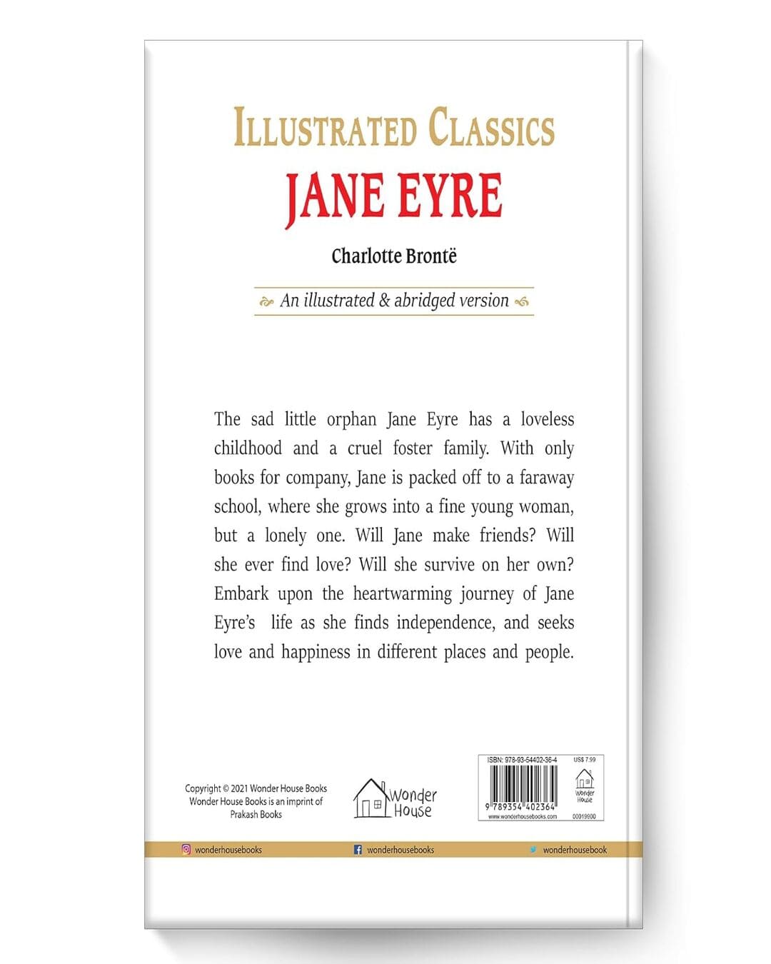 Jane Eyre : Illustrated Abridged Children Classic English Novel with Review Questions [Hardcover]