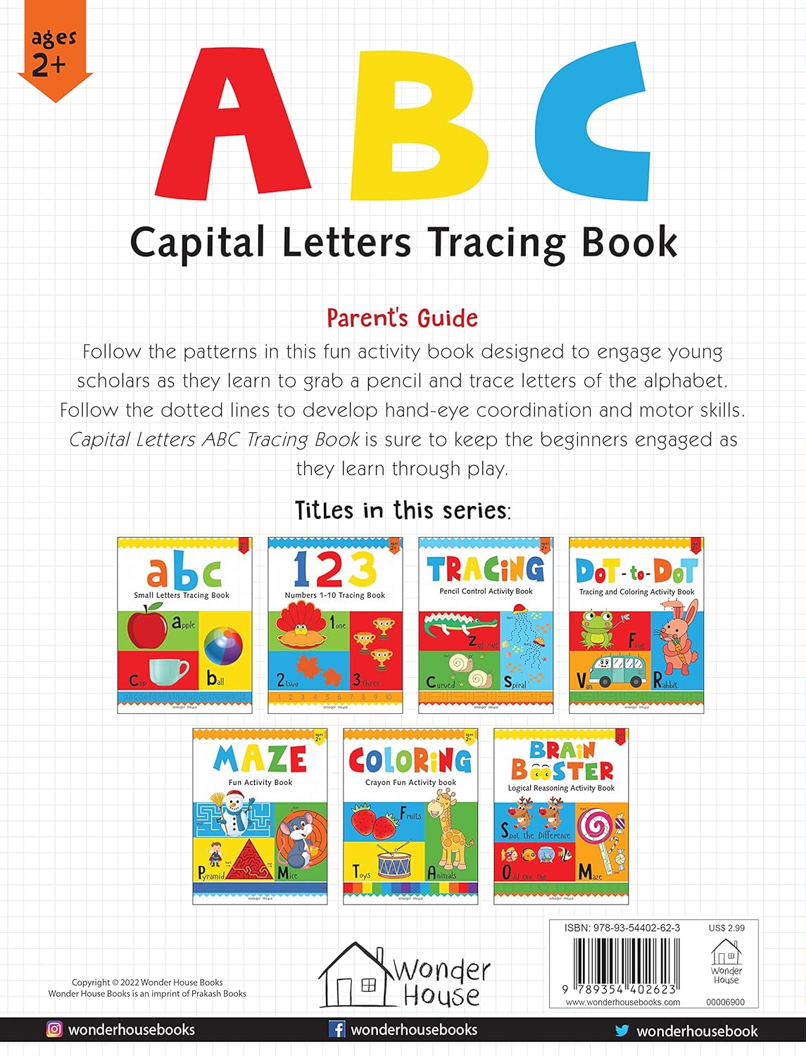 Preschool Activity Book: Abc - Capital Letters Tracing Book For Kids by Wonder House Books [Paperback]