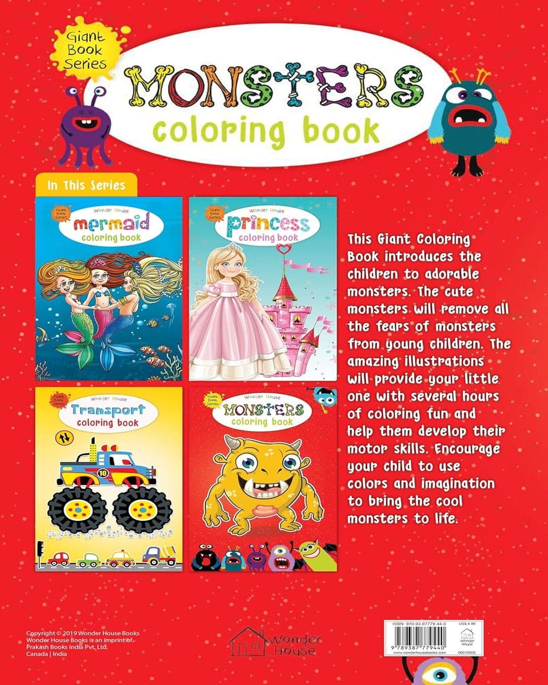Monster Colouring Book (Giant Book Series) by Wonder House Books [Paperback]
