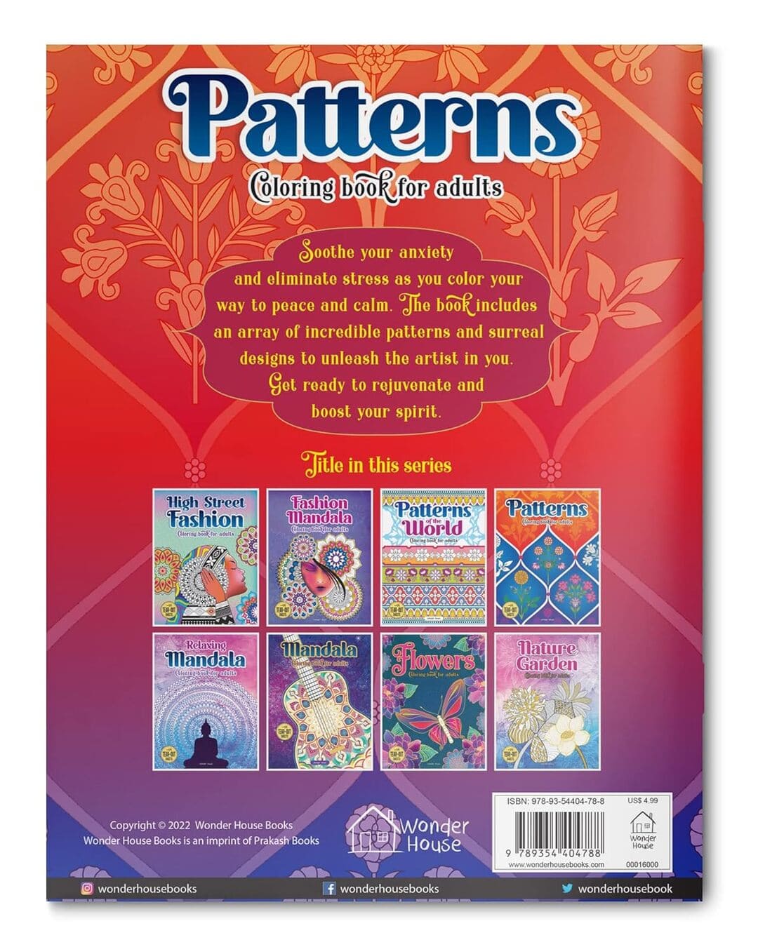 Pattern Coloring Book For Adults by Wonder House Books [Paperback]