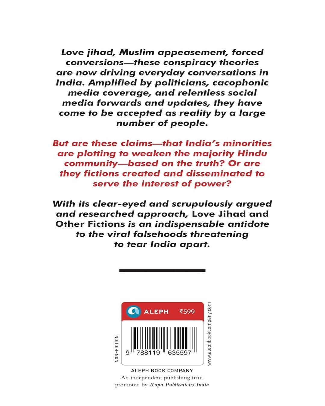 Love Jihad and Other Fictions: Simple Facts to Counter Viral Falsehoods Sreenivasan Jain, Mariyam Alavi, Supriya Sharma  [Hardcover]
