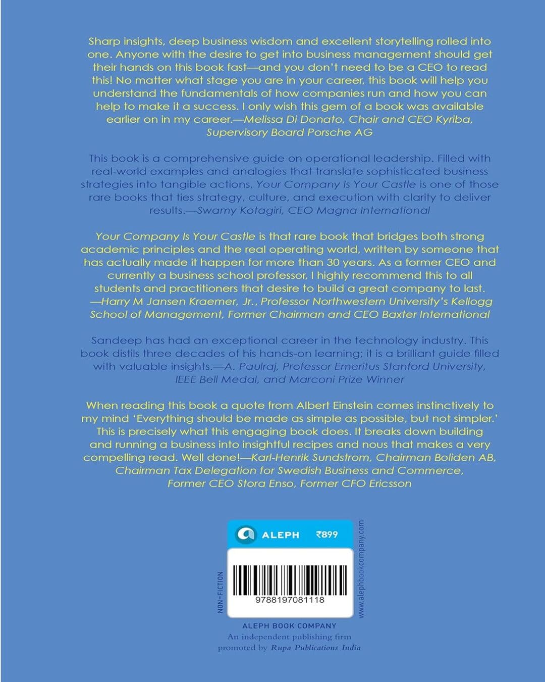 Your Company Is Your Castle: How to Build a Successful Company by Sandeep Chennakeshu [Hardcover]