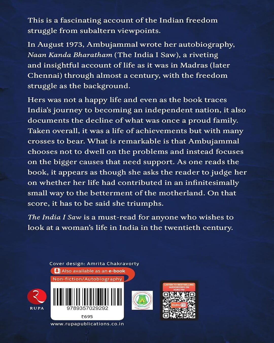 The India I Saw : An Autobiography by S. Ambujammal  [Paperback]