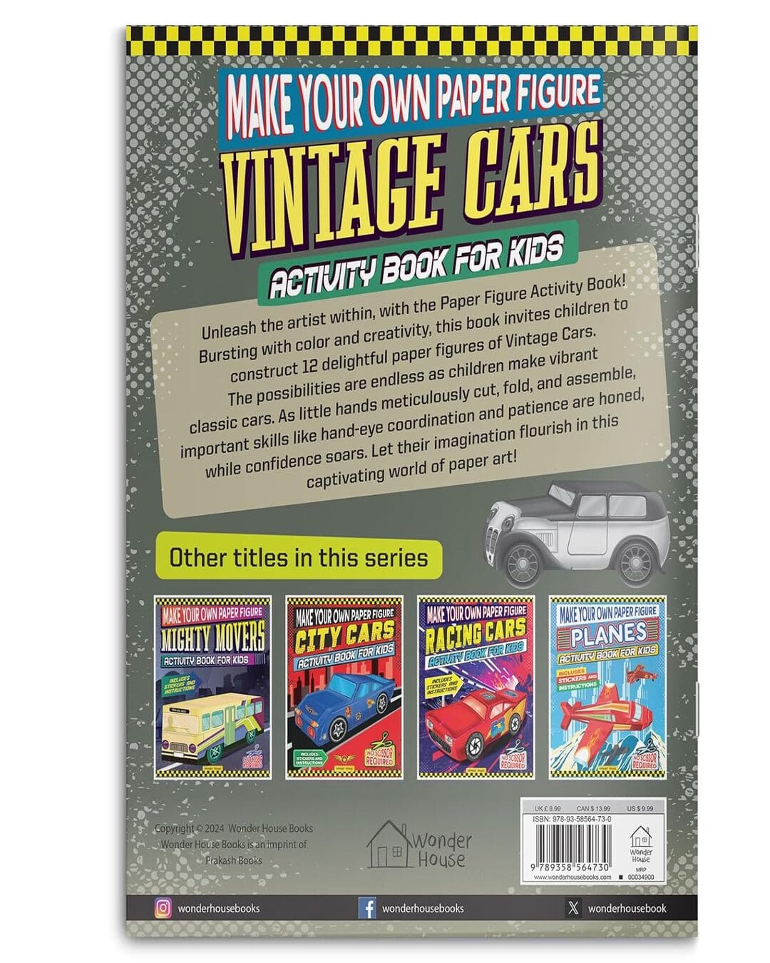Make Your Own Paper Figure - Vintage Cars (Activity Book For Kids) by Wonder House Books [Paperback]