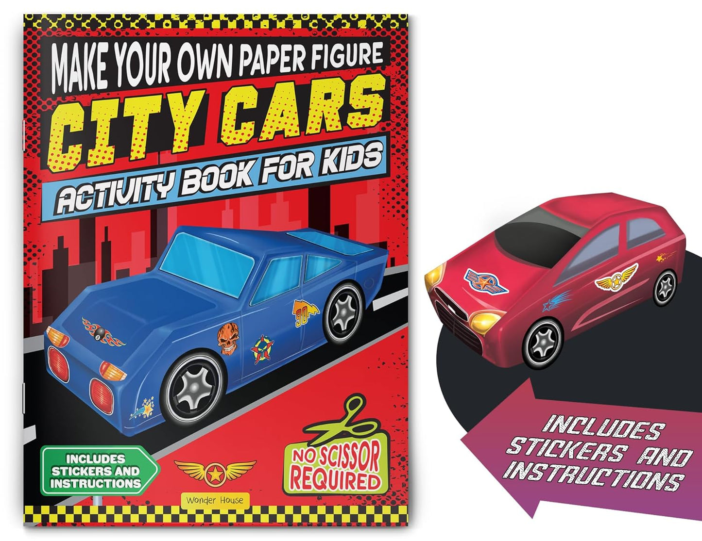 Make Your Own Paper Figure - City Cars (Activity Book For Kids) by Wonder House Books [Paperback]