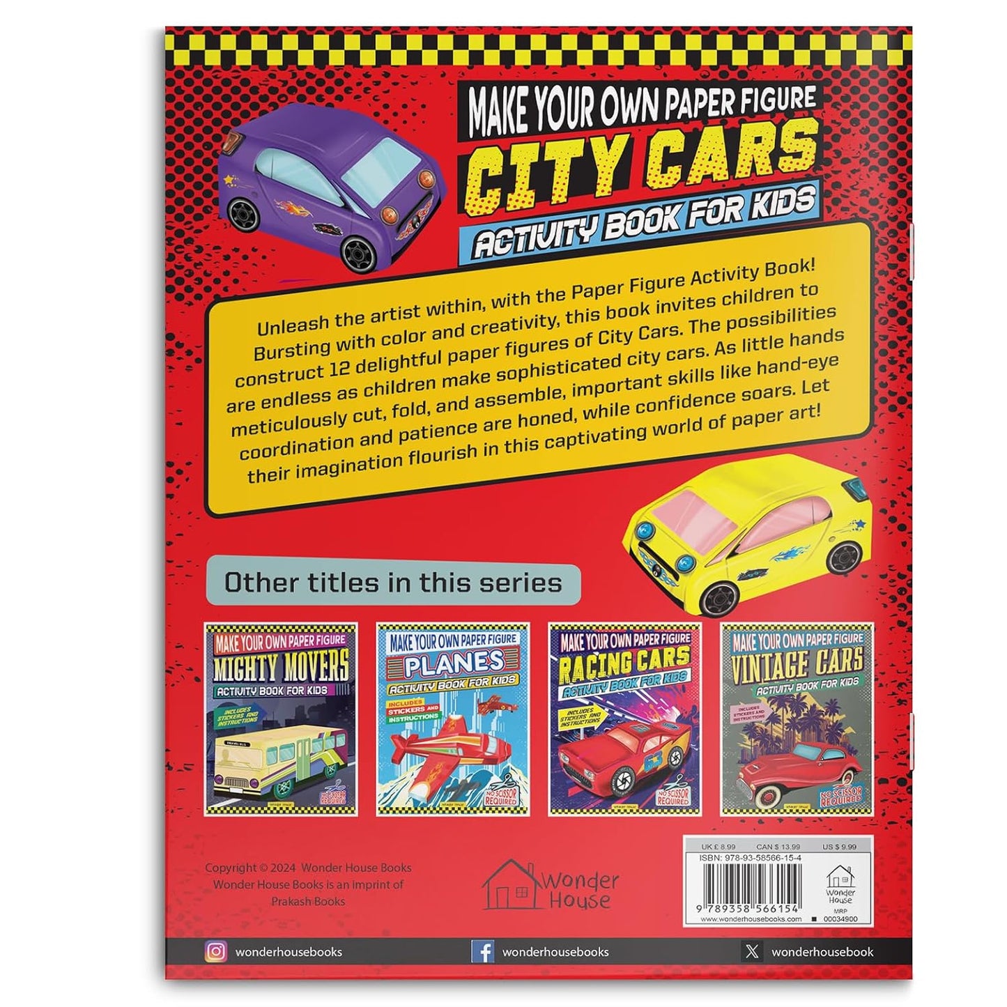 Make Your Own Paper Figure - City Cars (Activity Book For Kids) by Wonder House Books [Paperback]