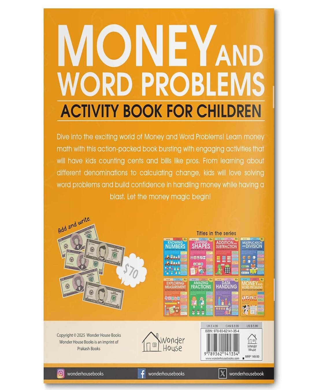 Money And Word Problems Activity Book For Children by Wonder House Books [Paperback]
