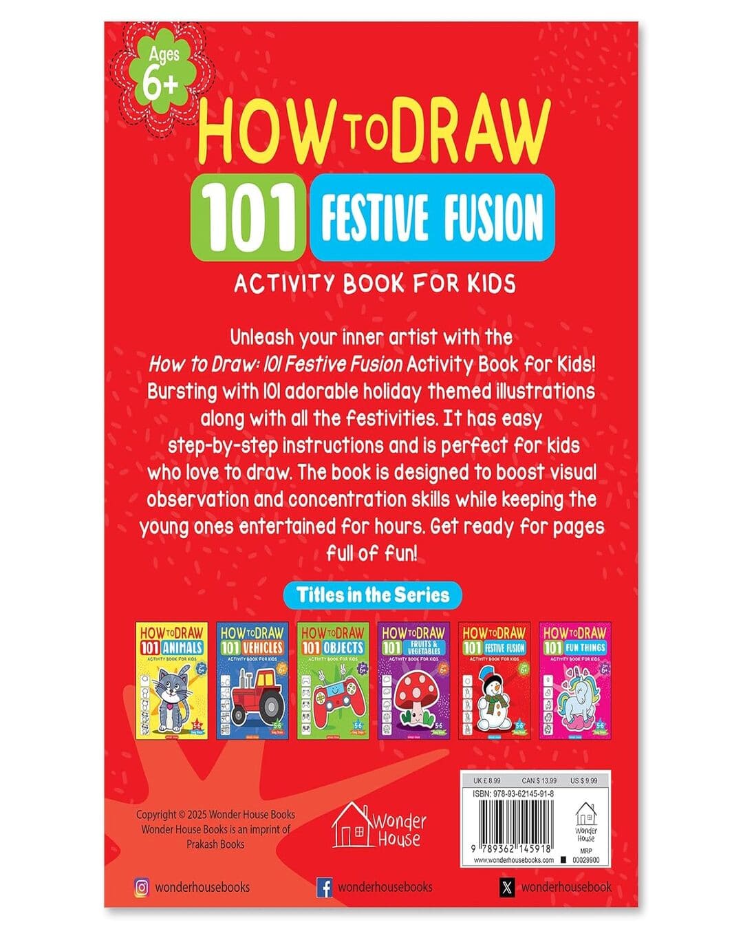 How To Draw 101 Festive Fusion by Wonder House Books [Board Book]