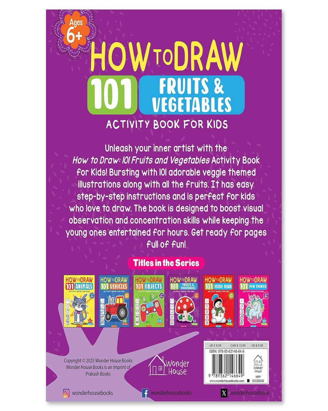 How To Draw 101 Fruits & Vegetables by Wonder House Books [Board Book]