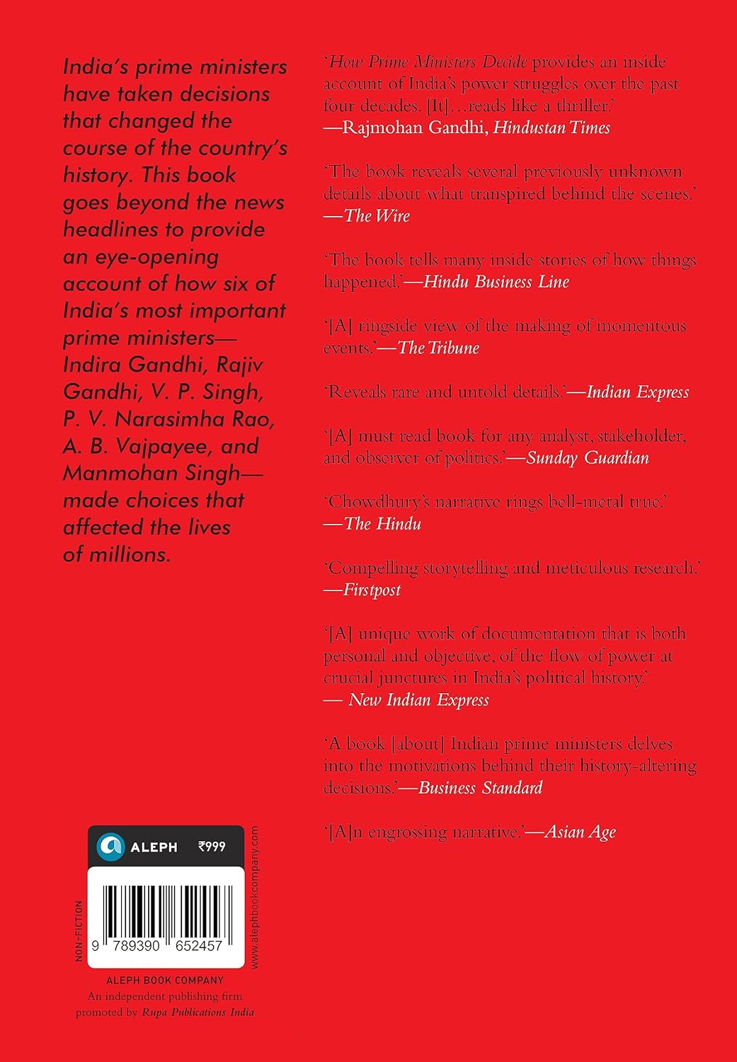 How Prime Ministers Decide by Neerja Chowdhury [Hardcover]