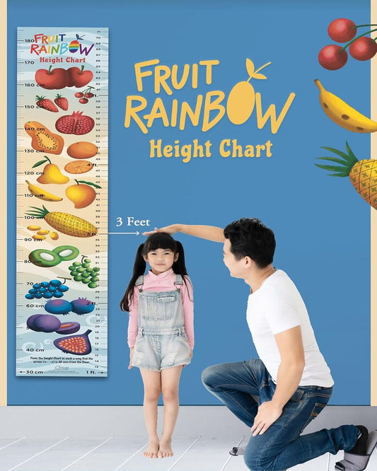 Fruit Rainbow Height Chart ( Kids' Height Chart | Height Measuring Scale Sticker | Height Chart Wall Sticker for Children | Nursery Decoration) by Wonder House Books
