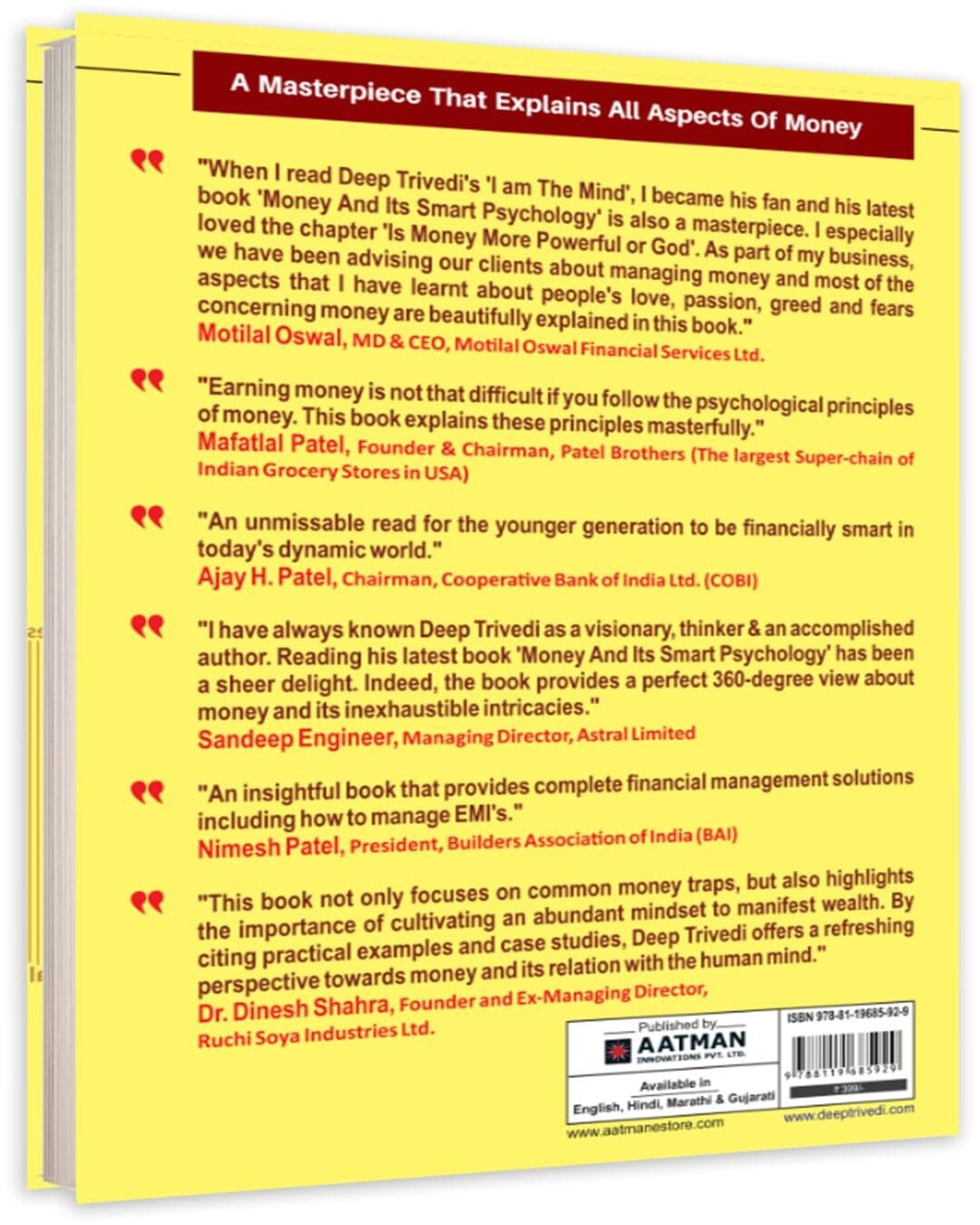 Money & Its Smart Psychology by Deep Trivedi [Hardcover] - versoz.com