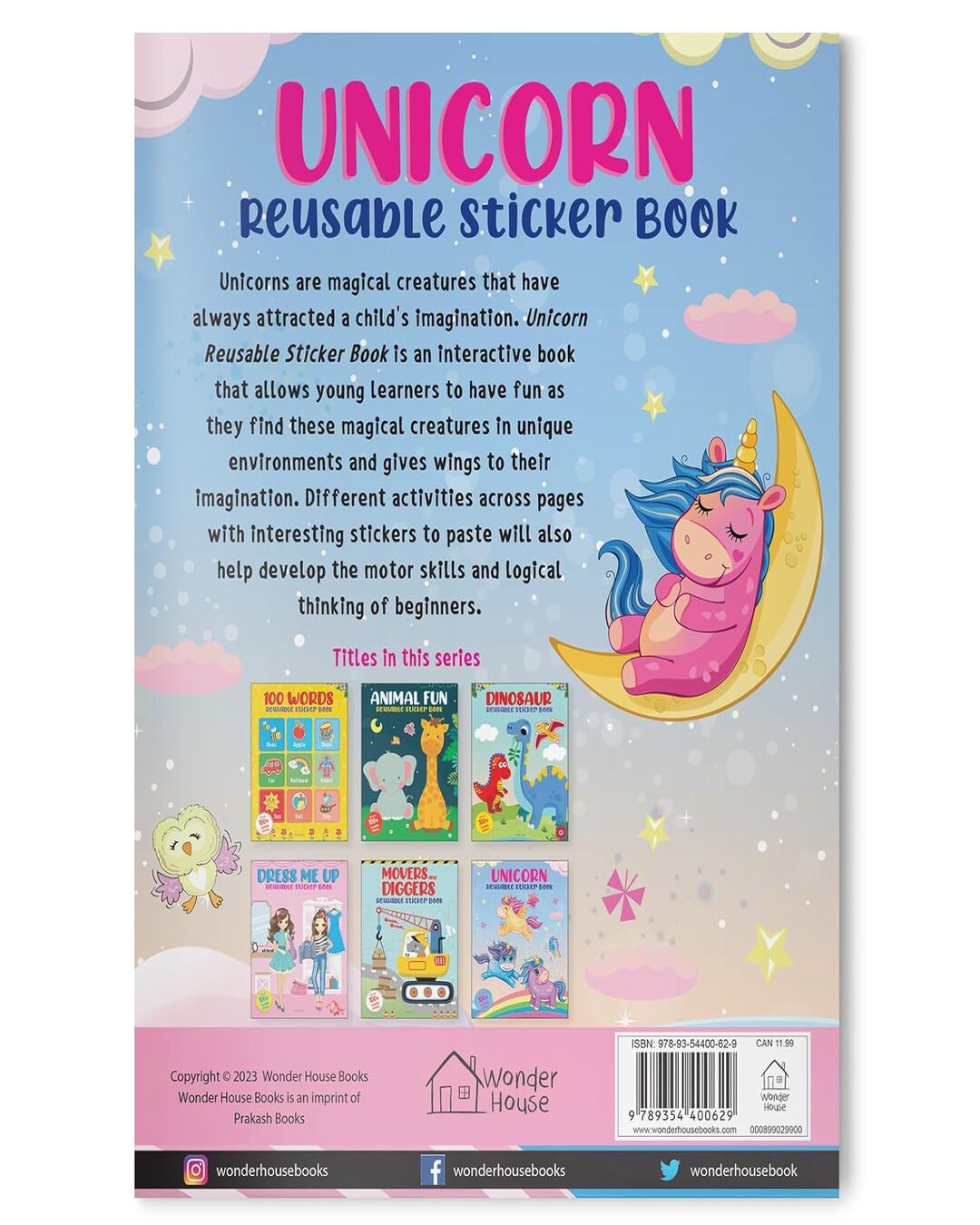 Unicorn Reusable Sticker Book For Children by Wonder House Books [Paperback]