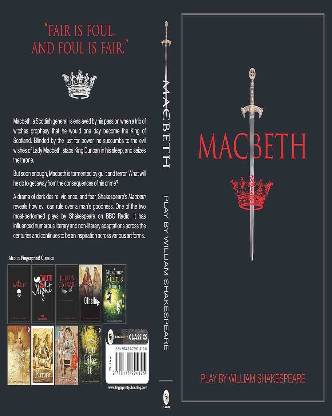 Macbeth - Classics by William Shakespeare [Paperback] - versoz.com
