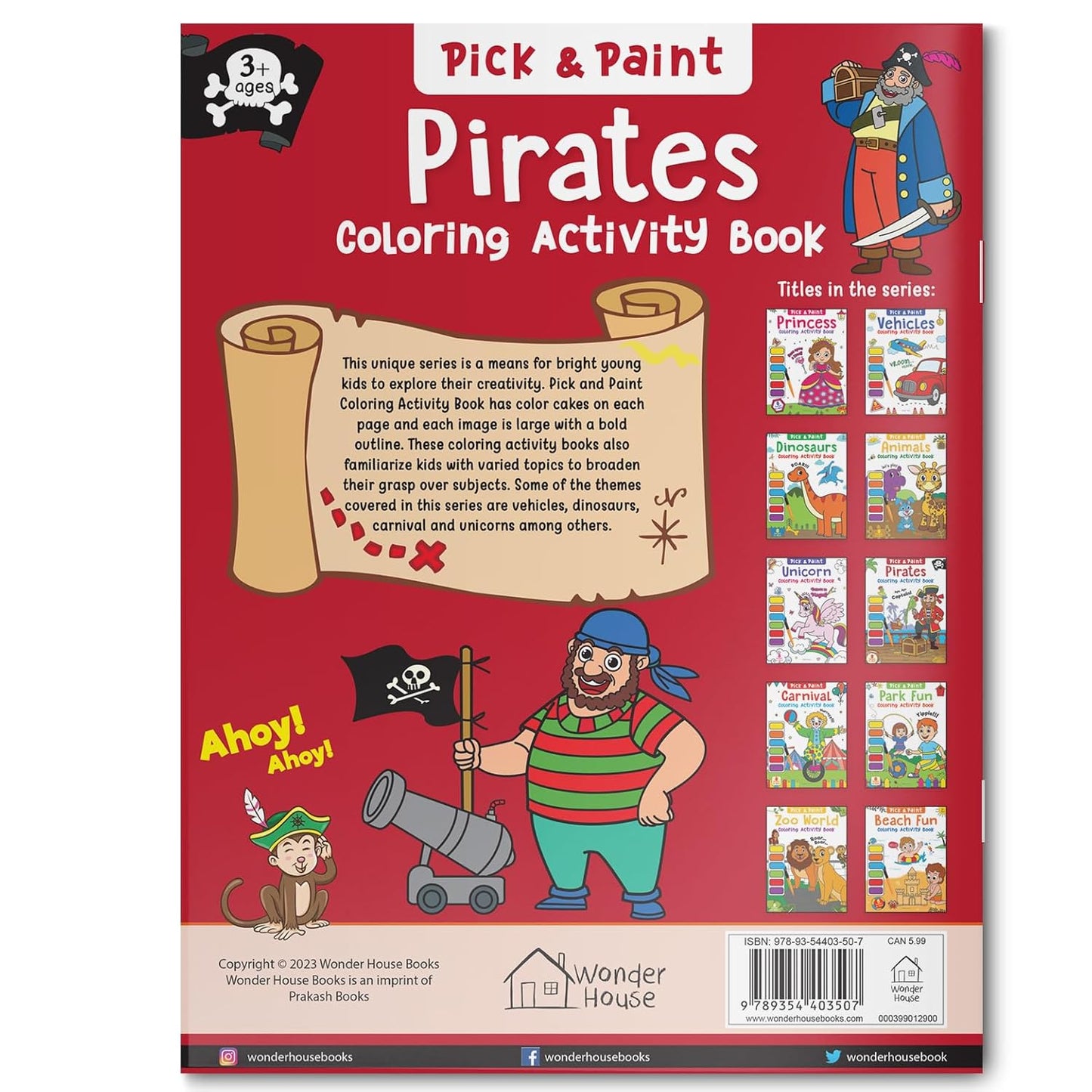 Pick and Paint Coloring Activity BookÂ For Kids: Pirates by Wonder House Books [Paperback]