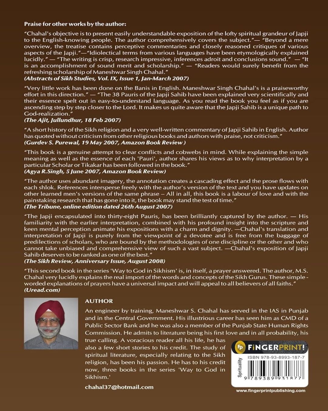 Jap Sahib : Way to God in Sikhism - Book 3 by Maneshwar S Chahal [Paperback] - versoz.com