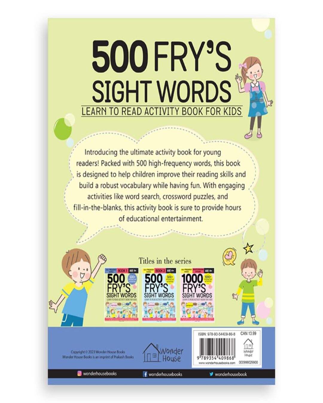 500 Fry's Sight Words: Learn to Read Activity Book for Kids - Book -1 [Paperback]