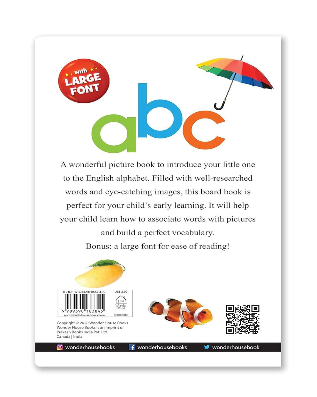 Abc - Early Learning Board Book With Large Font : Big Board Books Series by Wonder House Books [Board Books]