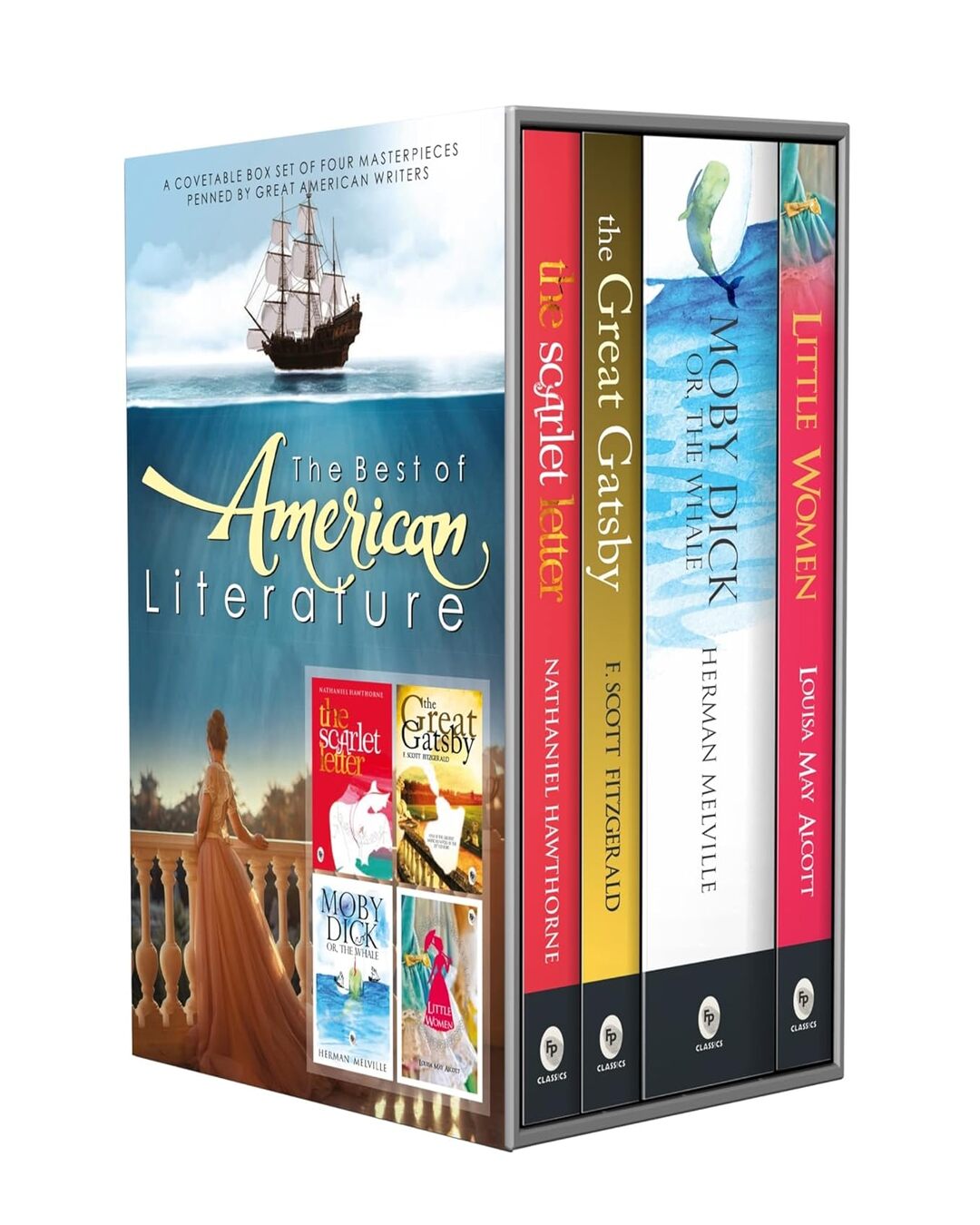 The Best of American Literature (Box-Set of 4 Books) by Louisa May Alcott & Nathaniel Hawthorne F. Scott Fitzgerald, Herman Melville [Paperback] - versoz.com