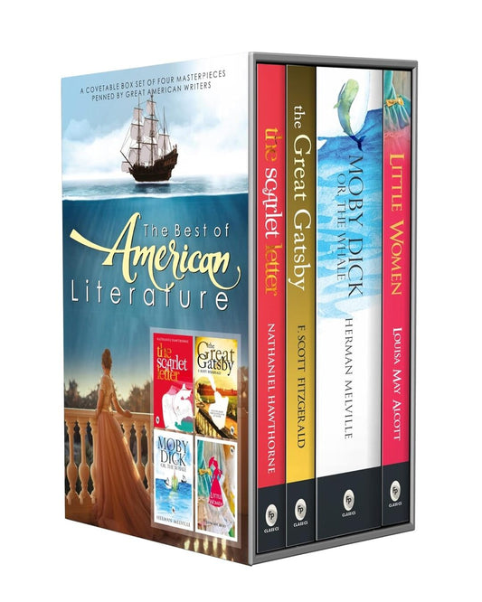 The Best of American Literature (Box-Set of 4 Books) by Louisa May Alcott & Nathaniel Hawthorne F. Scott Fitzgerald, Herman Melville [Paperback] - versoz.com