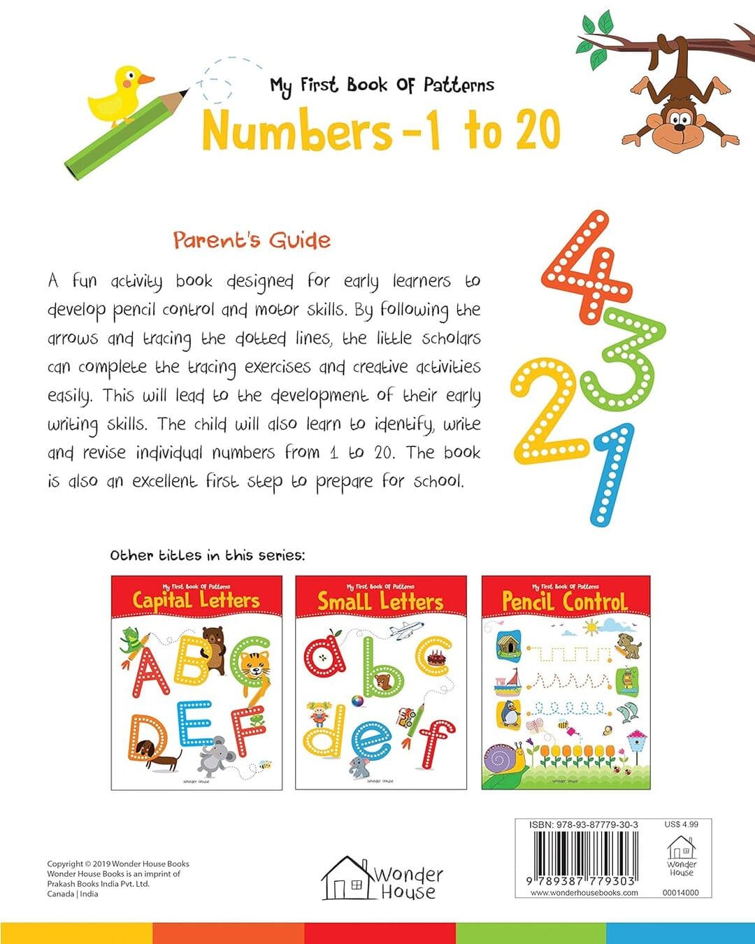 My First Book of Patterns Numbers 1 to 20: Write and Practice Patterns and Numbers 1 to 20 by Wonder House Books [Paperback]