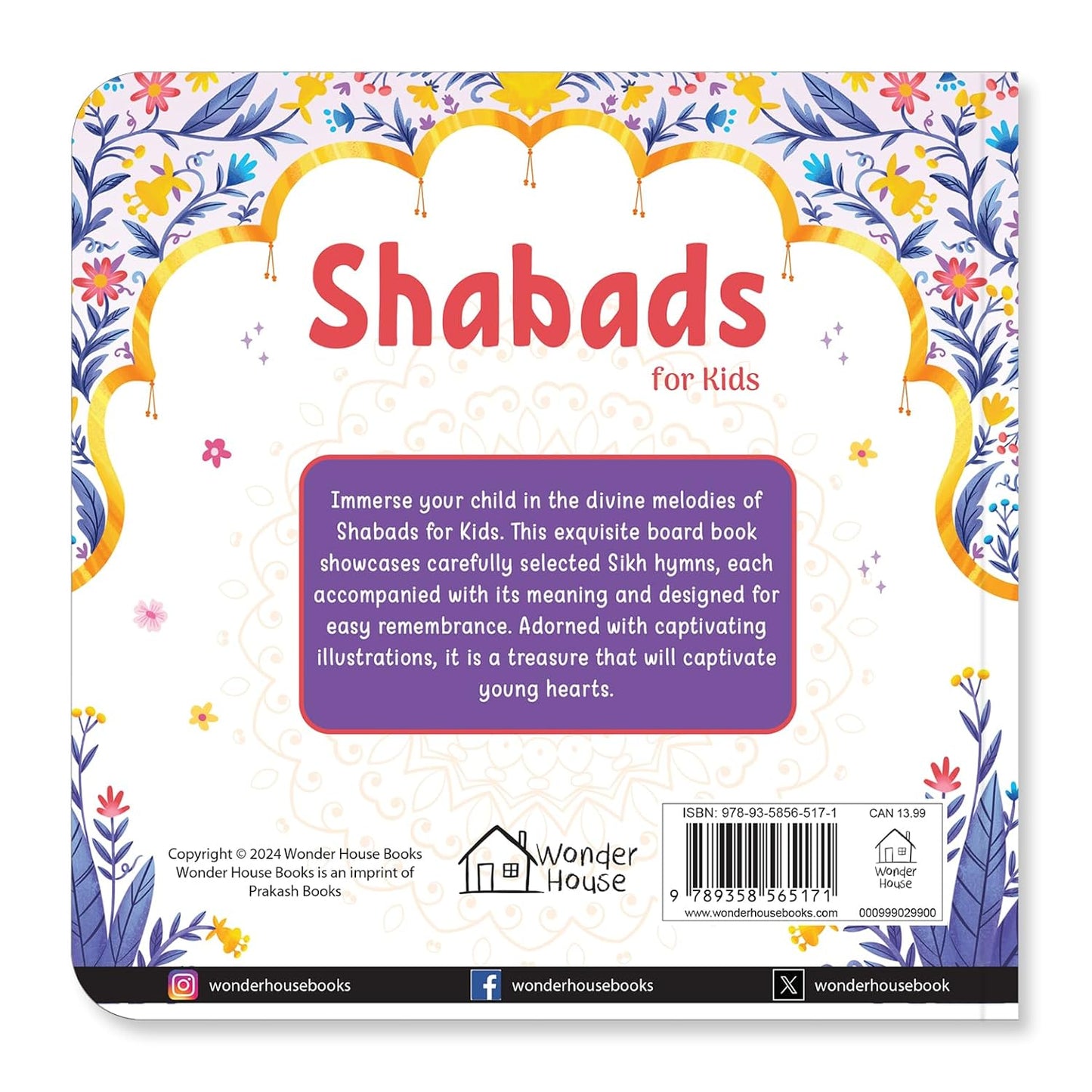 Shabads For Kid - Selected Sikh Hymns in Two Languages | Age: 3+ by Wonder House Books [Board Book]