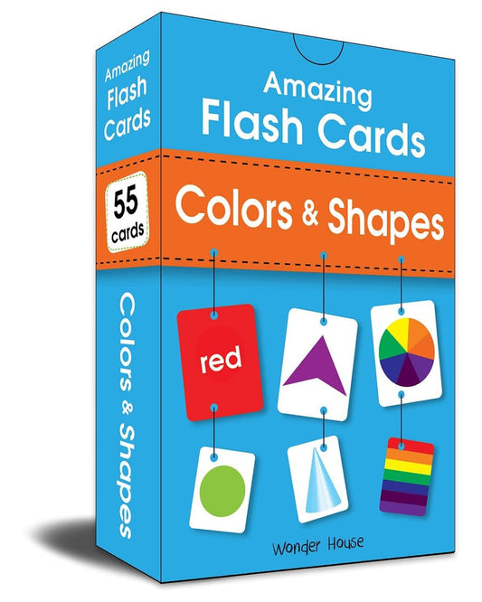 Amazing Flash Cards Colors & Shapes: Early Development of Preschool Toddler (55 Cards) by Wonder House Books [Card Book]