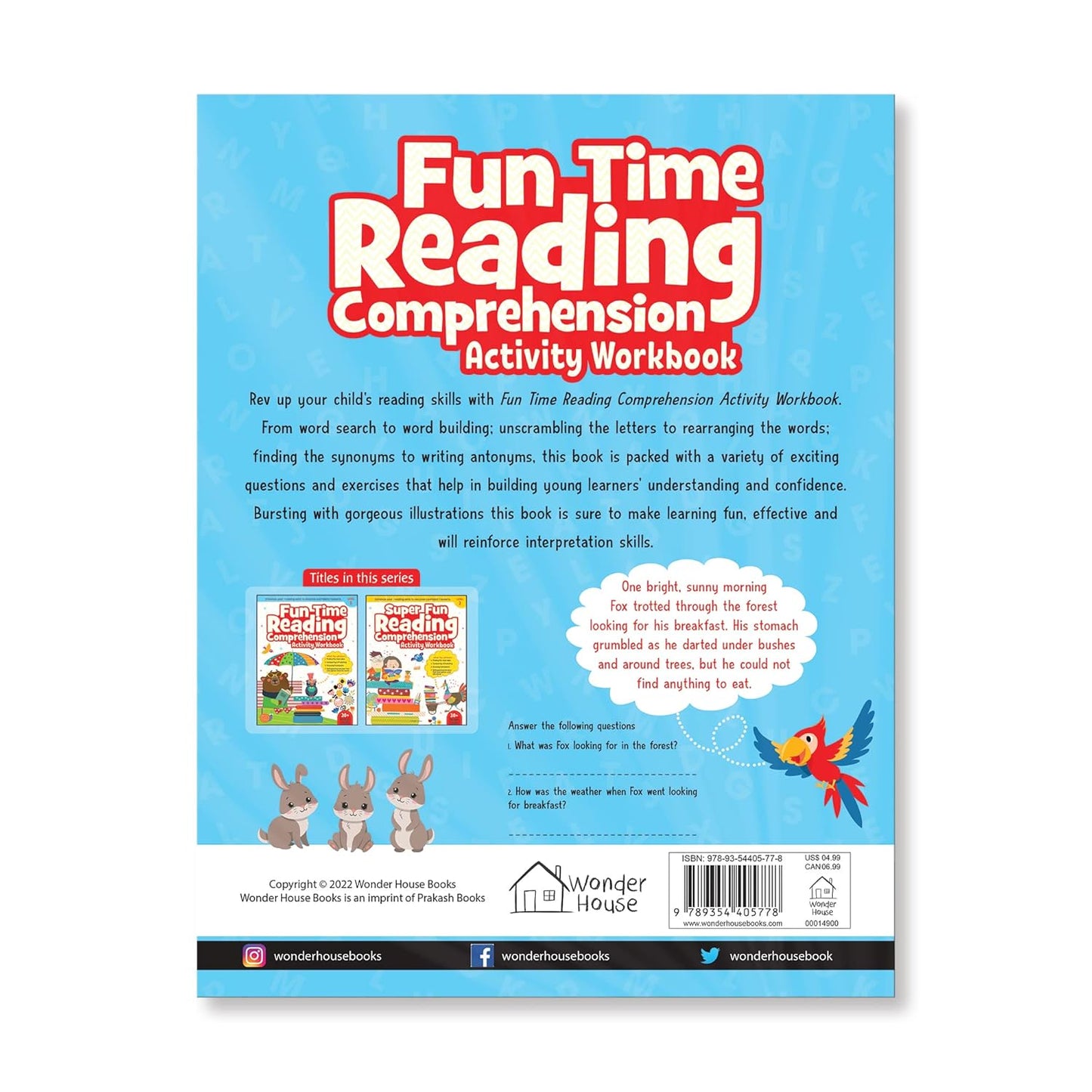 Fun Time Reading Comprehension - Activity Workbook For Children - Level 1 by Wonder House Books [Paperback]