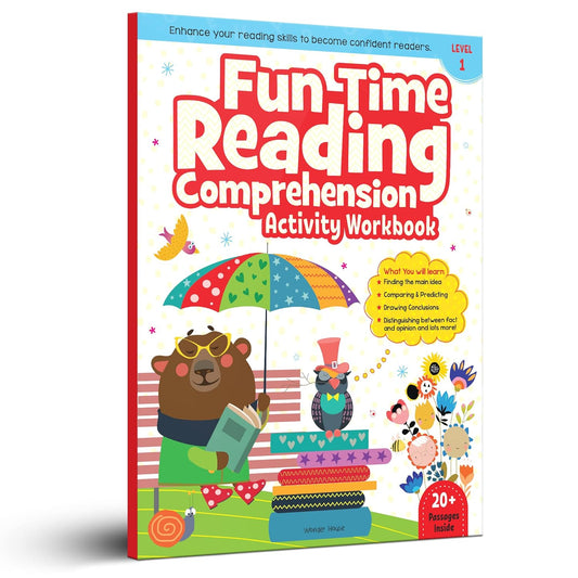 Fun Time Reading Comprehension - Activity Workbook For Children - Level 1 by Wonder House Books [Paperback]